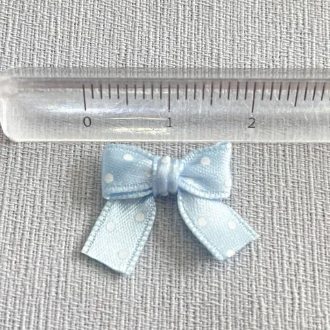 Lazos de Cinta de Satén Hechos a Mano con Estampado de Lunares Accesorios de Bricolage Decoración de Muñecas Mini Lazo