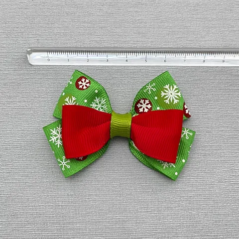 Fiocchi per Capelli in Nastro Grosgrain di Natale per Bambini Donna Fatti a Mano Fiocco di Neve Babbo Natale Albero di Natale