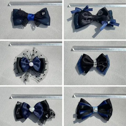 Elegant Handmade Satin Bow Hair Clip With Lace Mesh Rhinestones Heart Faux Artificial Pearl Sweet Hair Accessories For Women And Pets