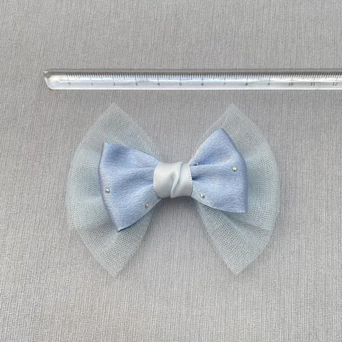 Handgefertigte Satin Tüll Schleife Haarklammer DIY Zubehör Haustier Tasche Anhänger Mit Künstliche Perlenimitat Strass Dekor Frischer Süßer Stil Für Damen Kinder