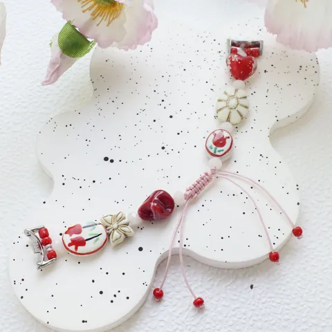 Handgefertigte Perlen Smartwatch Armband Blume Herz Tulpe Muster Verstellbare Geflochtene Seil Strap Damen Mode Schmuck Zubehör