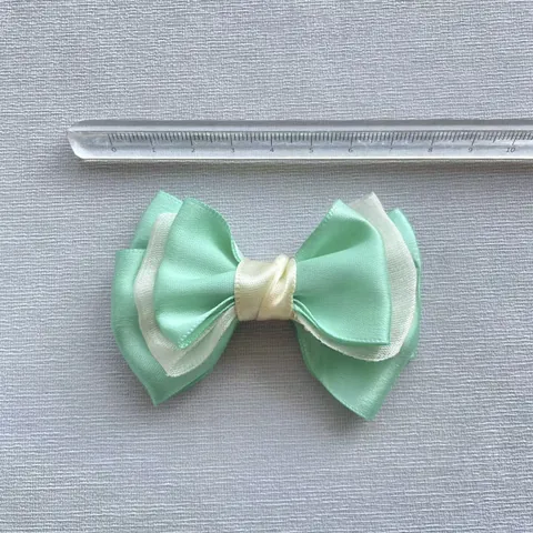 DIY Multi-Layer Satin Organza Bow Accessories For Hair Clips Bags Clothing Sweet Color-Block Bowknot Trims Doll Crafts