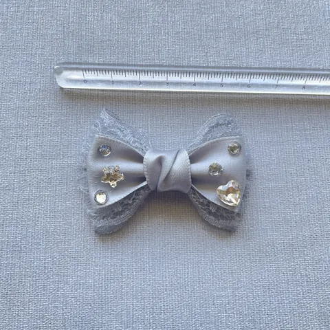 Accessorio Fiocco in Raso e Pizzo Fatto a Mano Con Strass per Fermagli Vestiti Fai da Te Stile Lolita Dolce Fiocco