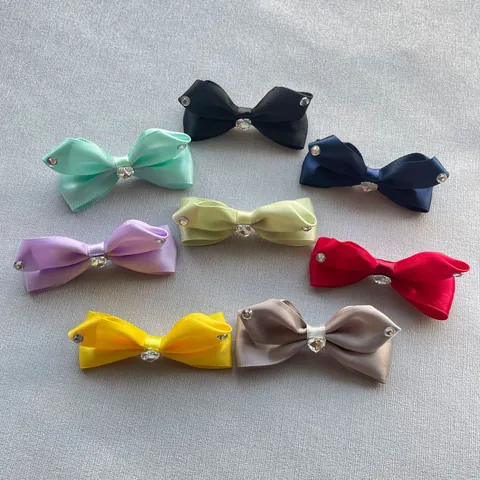 Accessori a Fiocco con Strass Cristallo a Cuore Fiocchi in Raso per Fermagli Fai-da-te Scarpe Abbigliamento Nozze Festa Forniture Artigianali