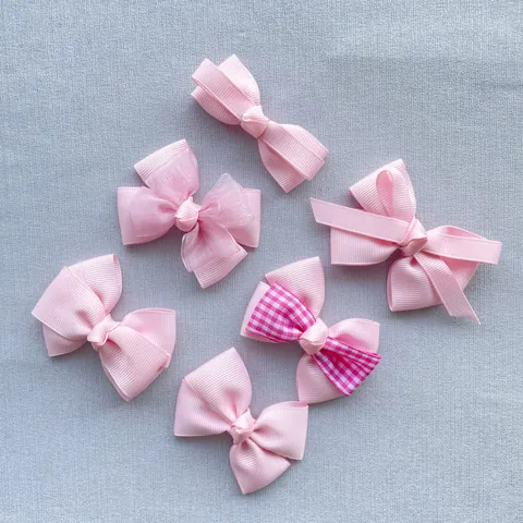 Nœuds en Ruban Gros-grain de Tissu Rose Faits à la Main pour Accessoires Cheveux DIY Décoration de Boîte Cadeau Vêtements