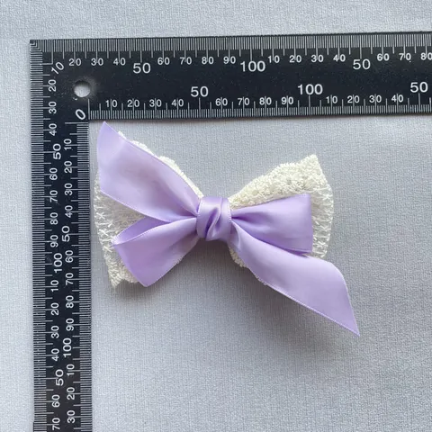 Double Layer Satin Bow With Lace Edge DIY Craft Ribbon Ornaments For Hair Accessories Clothing Bag Phone Case Decoration