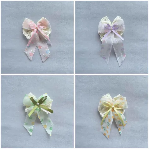 Nœud en Mousseline et Dentelle Fait Main Avec Künstliche Perle Artificielle Ruban à Franges Accessoire Pour Pince Cheveux Lolita DIY