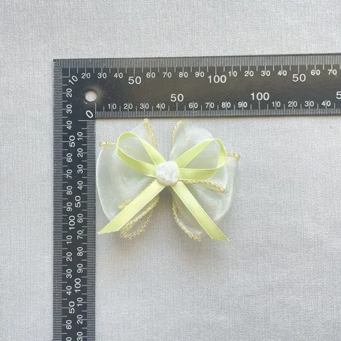 Lazo De Cinta De Satén De Organza De Doble Capa Hecho A Mano Con Decoración De Rosa De Resina DIY Para Ropa Bolsos Zapatos