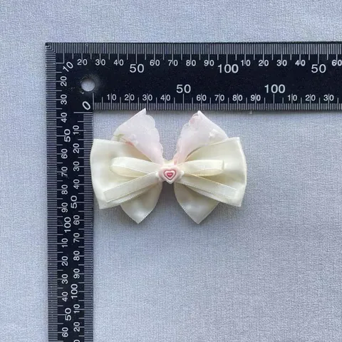 Handgefertigte Blumen Schleife Haarschmuck DIY Kleidung Deko Satin Organza Schleifen Mit Erdbeere Herz Harz Für Mädchen