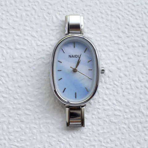 Women Fashion Quartz Watch Minimalist Oval Dial Metal Strap Bracelet Style Watch For Daily Office Party Accessories