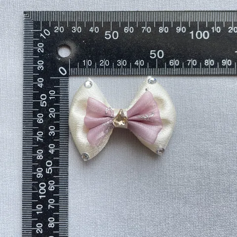 Accessorio Fiocco con Strass a Cuore Fatto a Mano per Mollette Fai da Te Vestiti Scarpe Decorazione Fiocco in Raso e Pizzo