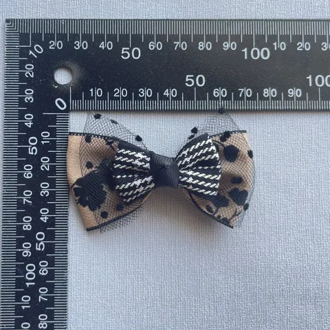 Handmade Fabric Bow Accessories For DIY Hair Clips Clothing Shoes Doll Decor Satin Tweed Houndstooth Ribbon Bow Trims