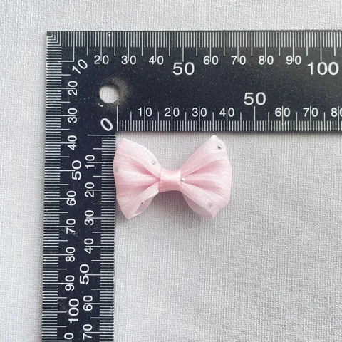Mini Accesorios de Lazo de Satén y Malla Con Diamantes de Imitación Brillantes para Pinzas de Pelo DIY Costura Adornos de Ropa Ropa de Muñecas Zapatos Decoración