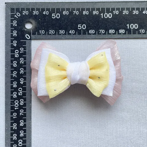 Accessori DIY Fiocco in Organza Multistrato Fatto a Mano per Decorazione Mollette Vestiti Scarpe Colore Macaron Paillettes Strass Fiocco in Tessuto
