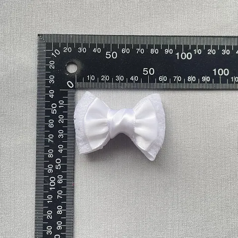 Handmade Double Layer Satin Bowknot Accessories With Mesh Rhinestone For DIY Hair Clips Clothing Shoes Bag Decoration