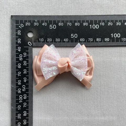 Handmade Satin Mesh Bow Accessory For DIY Hair Clips Shoes Bags Pet Decorations Sweet Double Layer Glitter Ribbon Bowknot