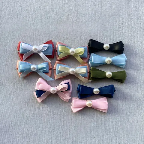 Handgemaakte Satijnen Lint Meerlaagse Strik Bedels Met Imitatieparel DIY Sieraden Maken Accessoire Voor Kleding Haar Decoratie