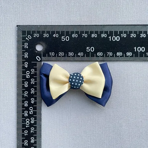 Handmade Double Layer Fabric Bow Accessory Satin Polka Dot Button DIY For Hair Clips Shoes Bags Clothing Decoration