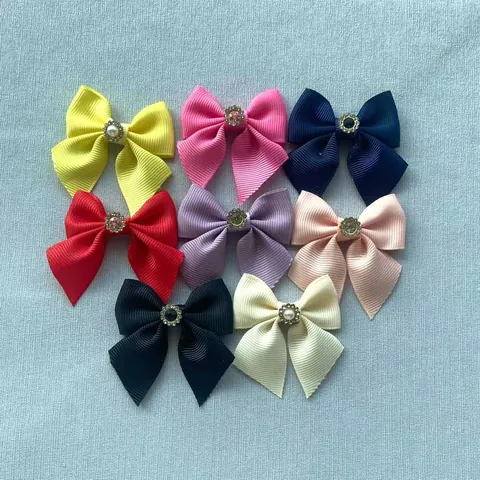 Ripsband Schleife Mit Strass Kunstperle Mitte Verzierung Für DIY Haarschmuck Kleidung Handwerk Puppe Dekor