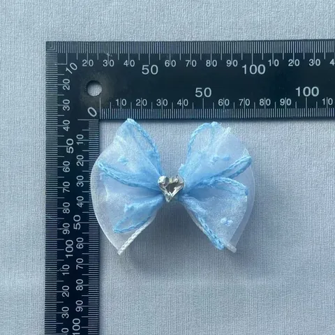 Double Layer Mesh Bow Jewelry Accessories Rhinestone Organza DIY Hair Ornament Clothing Apparel Decor Crafts Crafting Material