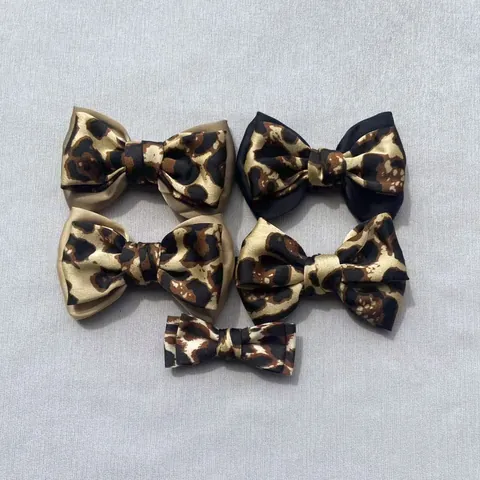 Lazo de Satén con Estampado de Leopardo Decoración DIY para Bolsos Zapatos Muñecas y Mascotas Accesorios de Lazo de Tela