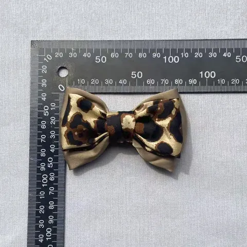 Lazo de Satén con Estampado de Leopardo Decoración DIY para Bolsos Zapatos Muñecas y Mascotas Accesorios de Lazo de Tela