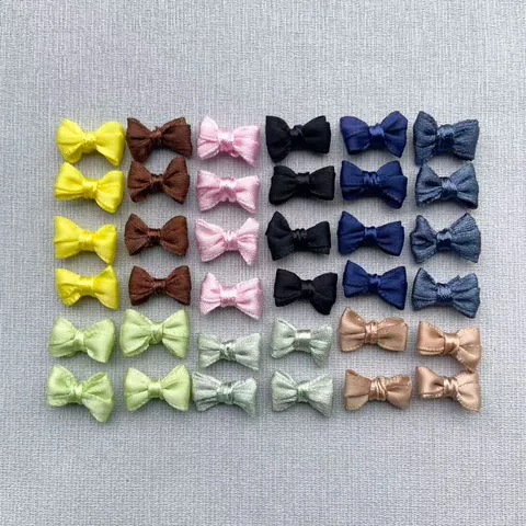 Lazo de Cinta de Satén de Doble Capa Hecho a Mano para Accesorios de Ropa de Muñeca DIY Costura de Ropa Lazos Decorativos Manualidades Pequeñas