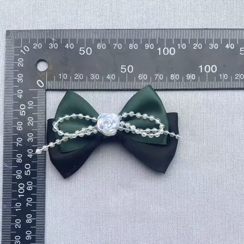 Ciondolo Fiocco in Raso Fatto a Mano Con Perla Artificial Sintetica Rosa in Resina Per DIY Scarpe Borse Cappelli Matrimonio Accessorio Capelli Vintage Francese