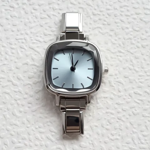 Orologio Minimalista al Quarzo Quadrato in Acciaio Inossidabile a Maglie Componibili per Uomo e Donna Gioielli Moda
