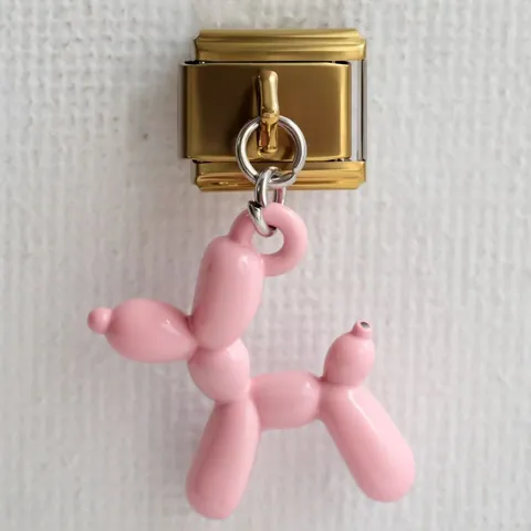 Stainless Steel Italian Modular Charm Link For Bracelet Gold Plated Balloon Dog Heart Smiley Face DIY Jewelry Accessory