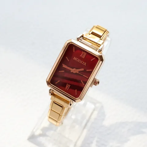 Orologio al Quarzo Donna Rettangolare Vintage Cinturino in Acciaio Inossidabile Numeri Romani Cassa in Metallo Orologio Elegante