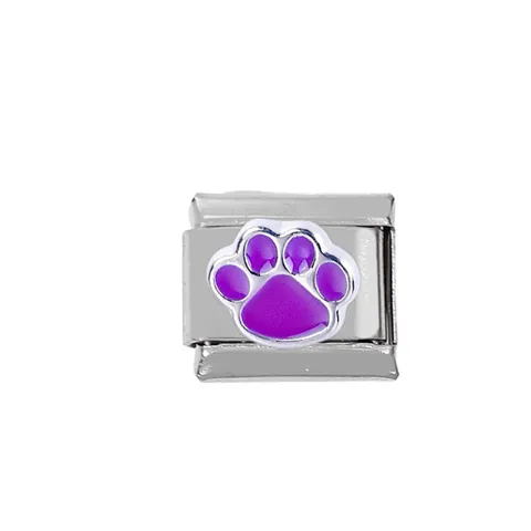 304 Stainless Steel Italian Charm Links Dog Paw Enamel Heart Cat Bone Modular Bracelet Charms DIY Jewelry Accessories