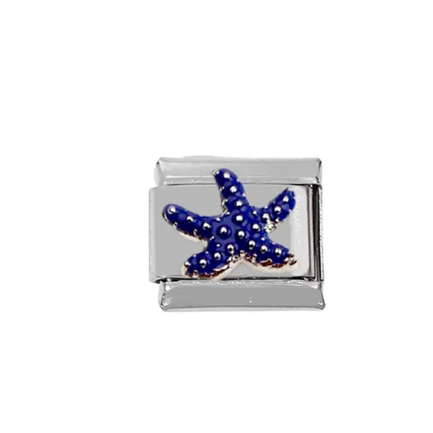304 Stainless Steel Italian Charm Link For DIY Bracelet Marine Life Sea Turtle Starfish Enamel Jewelry Module For Unisex