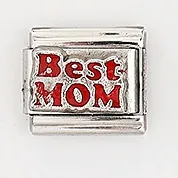 Italian Charm Links Edelstahl DIY Armband Zubehör Mit Emaille Buchstaben Herz Blumen Muster Für Damen Schmuck Geschenk