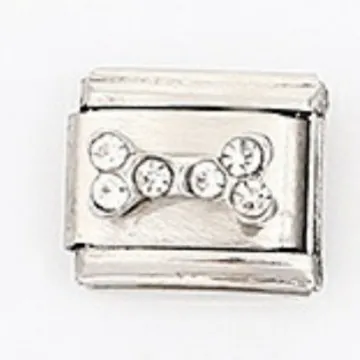 Italian Charms Stainless Steel Modular Bracelet Link For DIY Jewelry Cute Dog Cat Paw Print Bone Pattern Enamel Charm Link