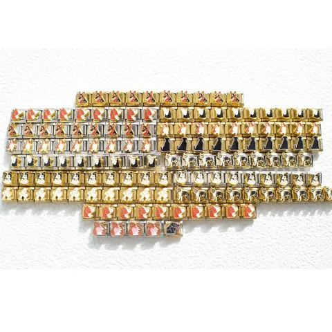 9mm Italian Charm Links For Modular Bracelet Stainless Steel DIY Dog Pattern Enamel Charms Gold Silver Plated Jewelry For Women Men