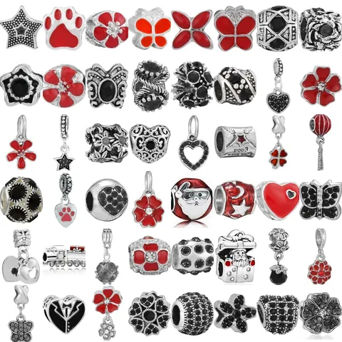Vintage Alloy DIY Charms Beads For Jewelry Making Enamel Flower Butterfly Star Heart Paw Print Pendants Bracelet Accessory
