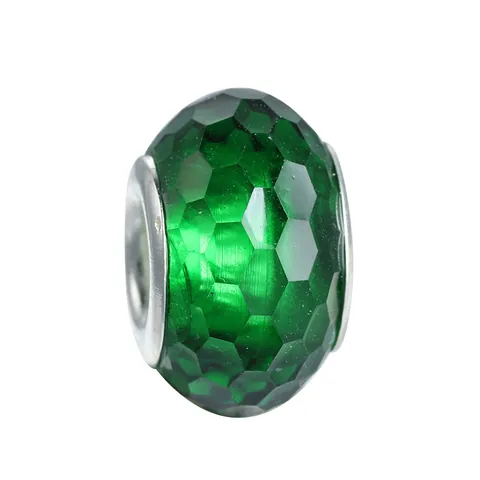 Faceted Glass Resin Beads For DIY Bracelet Jewelry Making With Large Hole Metal Core Gold Powder Sparkly Charms