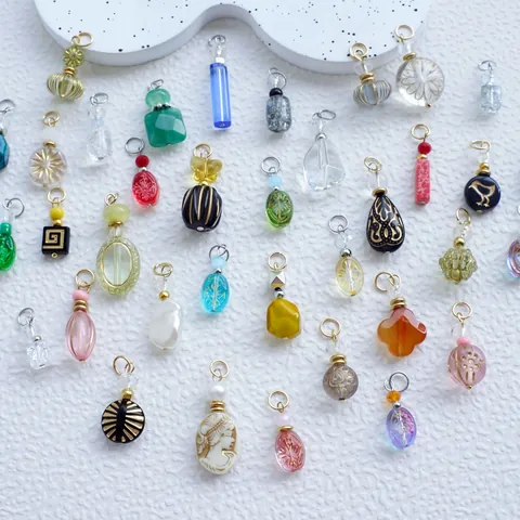 Handmade DIY Jewelry Pendants Charms Acrylic Resin Glass Metal Geometric Shapes For Necklace Bracelet Making Accessories