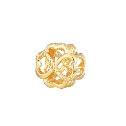 Alloy Hollow Heart Infinity Bead Charm For DIY Bracelet Making Women Fashion Intertwined Metal Spacer Jewelry Accessories