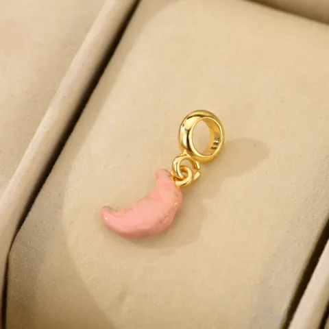Alloy Enamel Croissant Cupcake Charms Gold Plated Drip Oil Food Pendants For DIY Bracelet Jewelry Making Women Girls Accessories
