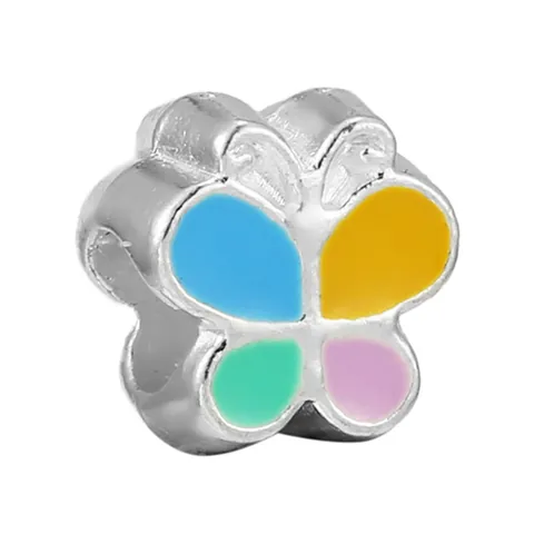 Alloy Butterfly Charms For DIY Bracelet Necklace Making Enamel Rhinestone Pendants For Women Jewelry Accessory Gift