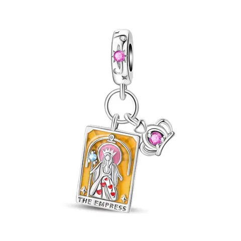 Legierung Emaille Tarot Karten Anhänger Für Schmuckherstellung Stärke Stern Kaiserin Tod Wagen Strass Anhänger DIY Perlen Zubehör