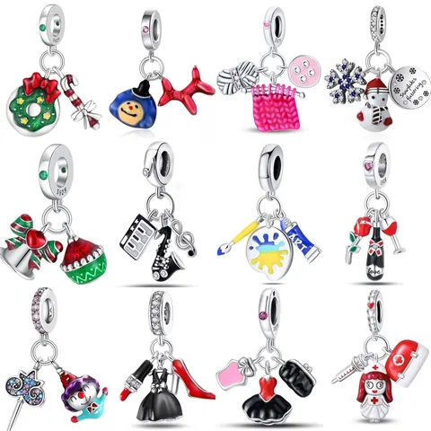 Alloy Enamel Christmas Snowman Wine Glass Art Palette Nurse DIY Charm Pendant For Bracelets Necklaces Jewelry Making Accessory