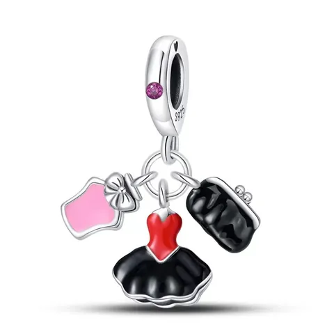Alloy Enamel DIY Charms Pendants For Jewelry Making Music Note Rose Perfume Bottle Dress High Heel Charms For Bracelets Women