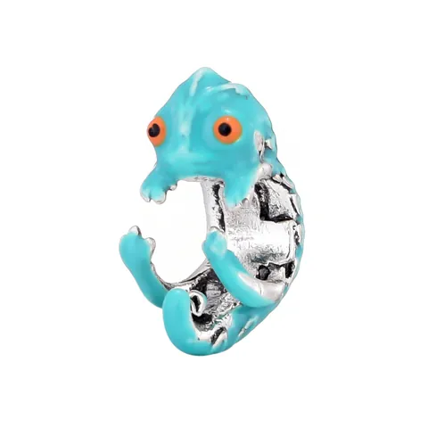 Alloy Chameleon Charm Pendant With Enamel Turquoise Animal Bead For DIY Bracelet Jewelry Making Accessory For Women