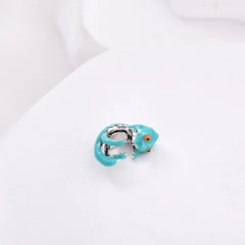 Alloy Chameleon Charm Pendant With Enamel Turquoise Animal Bead For DIY Bracelet Jewelry Making Accessory For Women