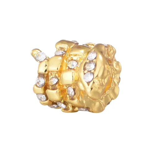 Ciondolo a Cilindro in Lega Placcato Oro Con Zirconi Incastonati e Trama Rocciosa per Creazione Gioielli Bracciale Fai da Te Regalo Donna