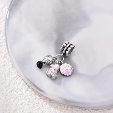 Ciondoli Fai-da-te in Lega per Bracciale Sposa Sposo Che Baciano Teschio Cuore Pendente a Goccia Accessorio Donna Gioielli
