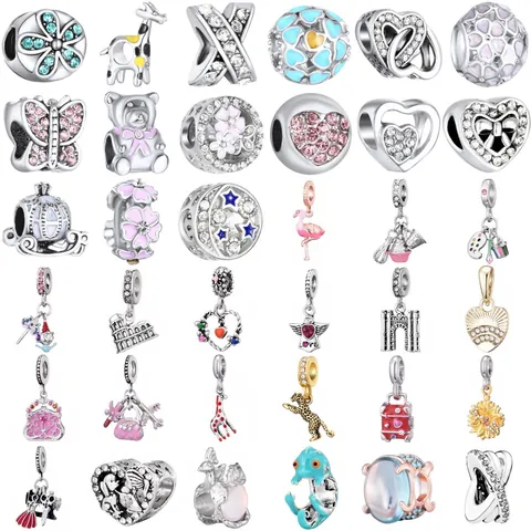 Alloy Enamel Animal Heart Travel Charms Beads For DIY Bracelet Necklace Jewelry Making Accessories Women Gift